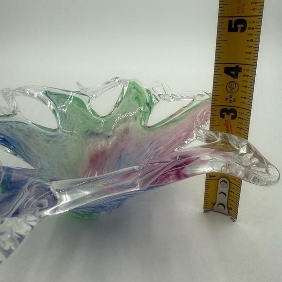 Multicolor Murano Art Glass Starfish Bowl Vintage Unique Hand Blown Glass Italy - Picture 6 of 6